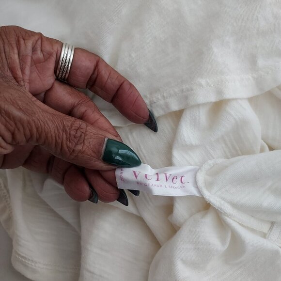 Velvet By Graham & Spencer Long Sleeve Vintage Slub Tee Size Large - Picture 10 of 11